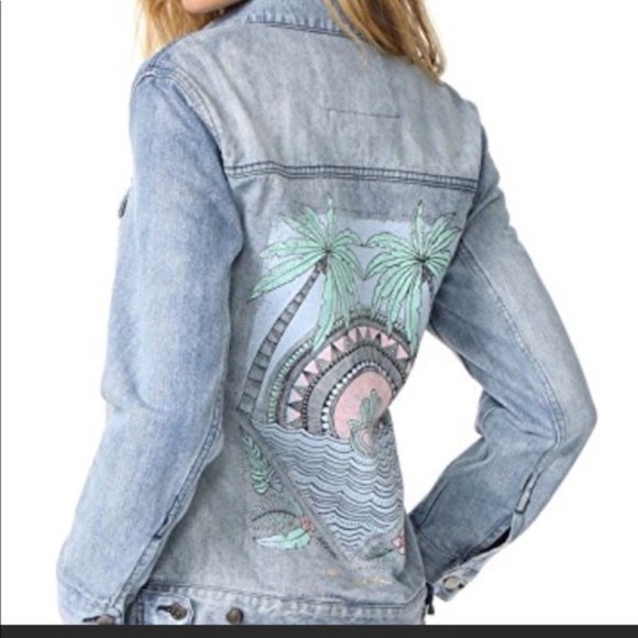 RARE SPIRITUAL GANGSTER Hamsa Graphic Denim Jacket - Picture 12 of 13